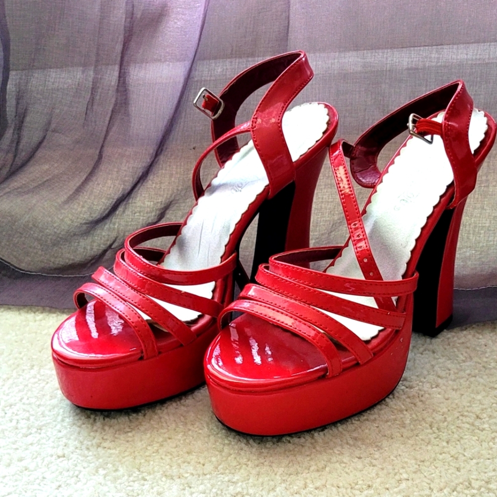 Red Pleaser Heels